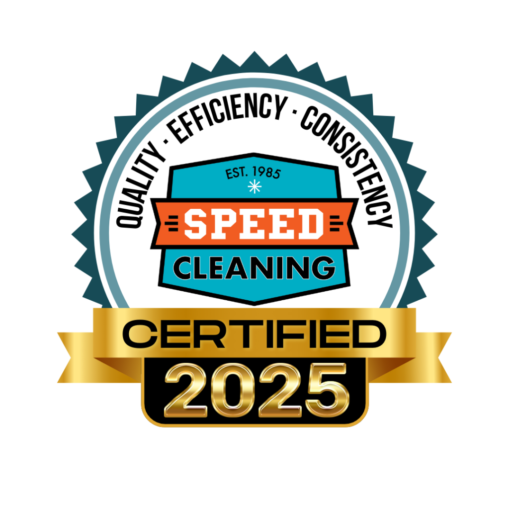 Speed Cleaning Certified 2025 badge – Royal Glow Cleaning certified in the official Speed Cleaning™ professional system.