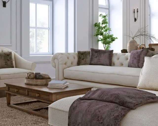 Tidy, light-filled living room after a standard cleaning