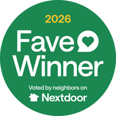 Nextdoor Fave 2026 Winner badge