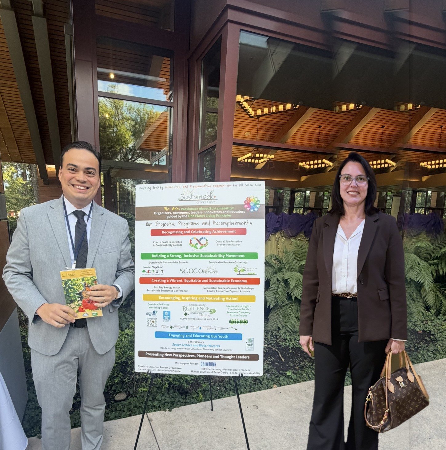 Alessandra and Diego at a sustainability event